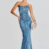 RETROFÊTE*Retrofete Tamara Denim Dress Sea