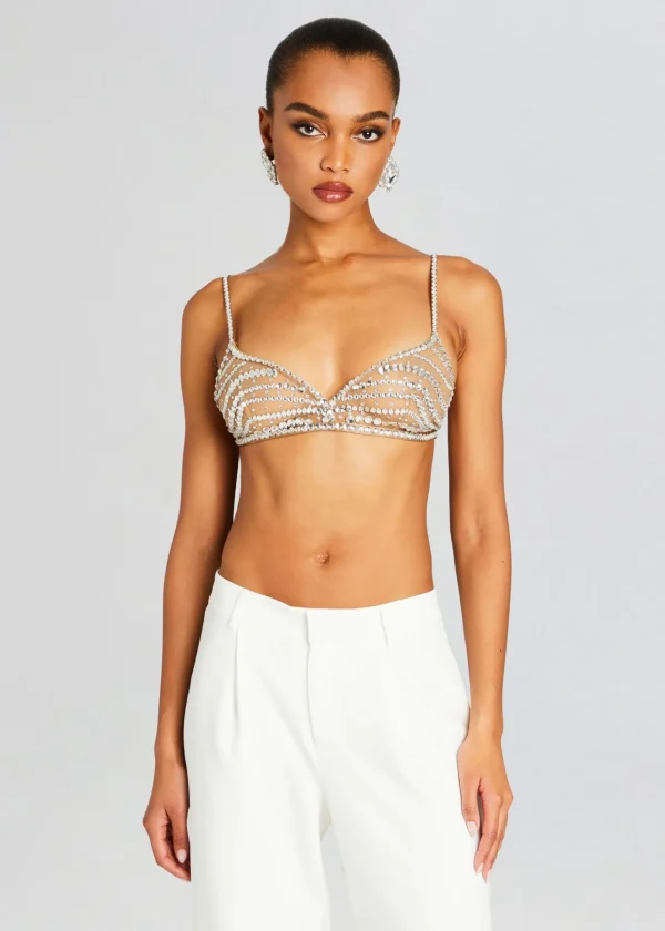 Exclusively Ours*Retrofete Tansy Embellished Bra Tannin/Silver