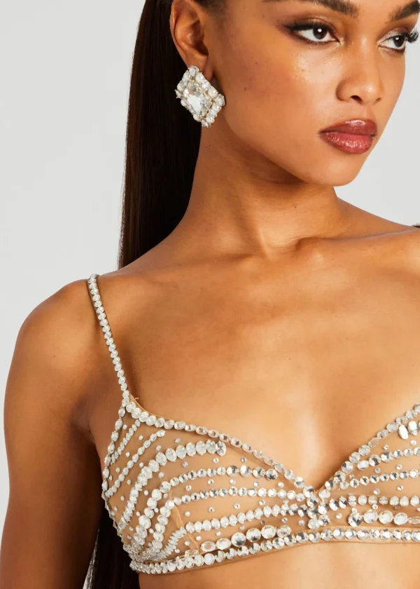 Night Out*Retrofete Tansy Embellished Bra Tannin/Silver