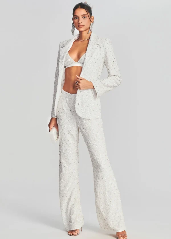 Sequin Styles*Retrofete Taurus Sequin Jacket Stone White