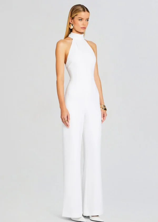 The Destination Bride*Retrofete Taylor Tie Back Jumpsuit White