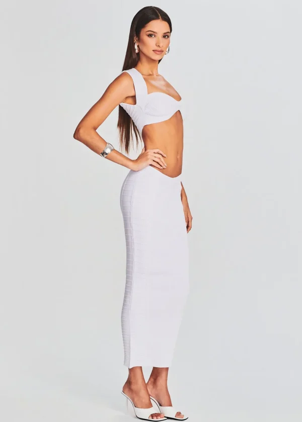 RETROFÊTE*Retrofete Tempo Bandage Knit Dress White