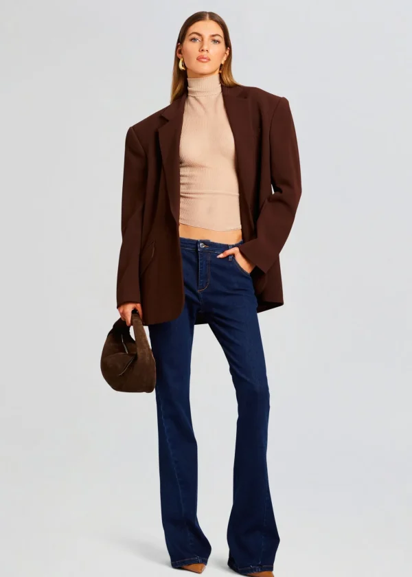 Neutral Moments*Retrofete The Adel Oversized Dad Blazer Brown