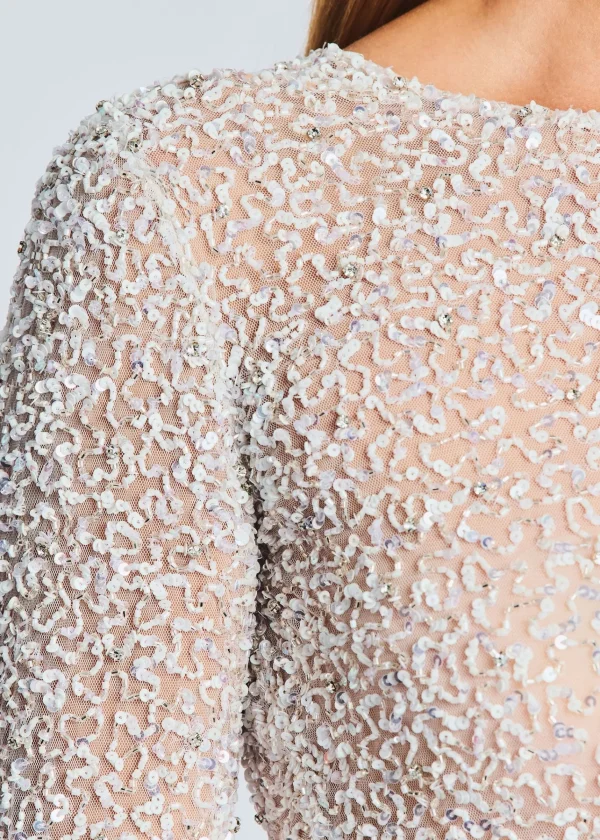 Sequin Styles*Retrofete Torrey Sequin Top White
