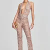 Jumpsuits*Retrofete Tosca Sequin Crochet Jumpsuit Rose Gold