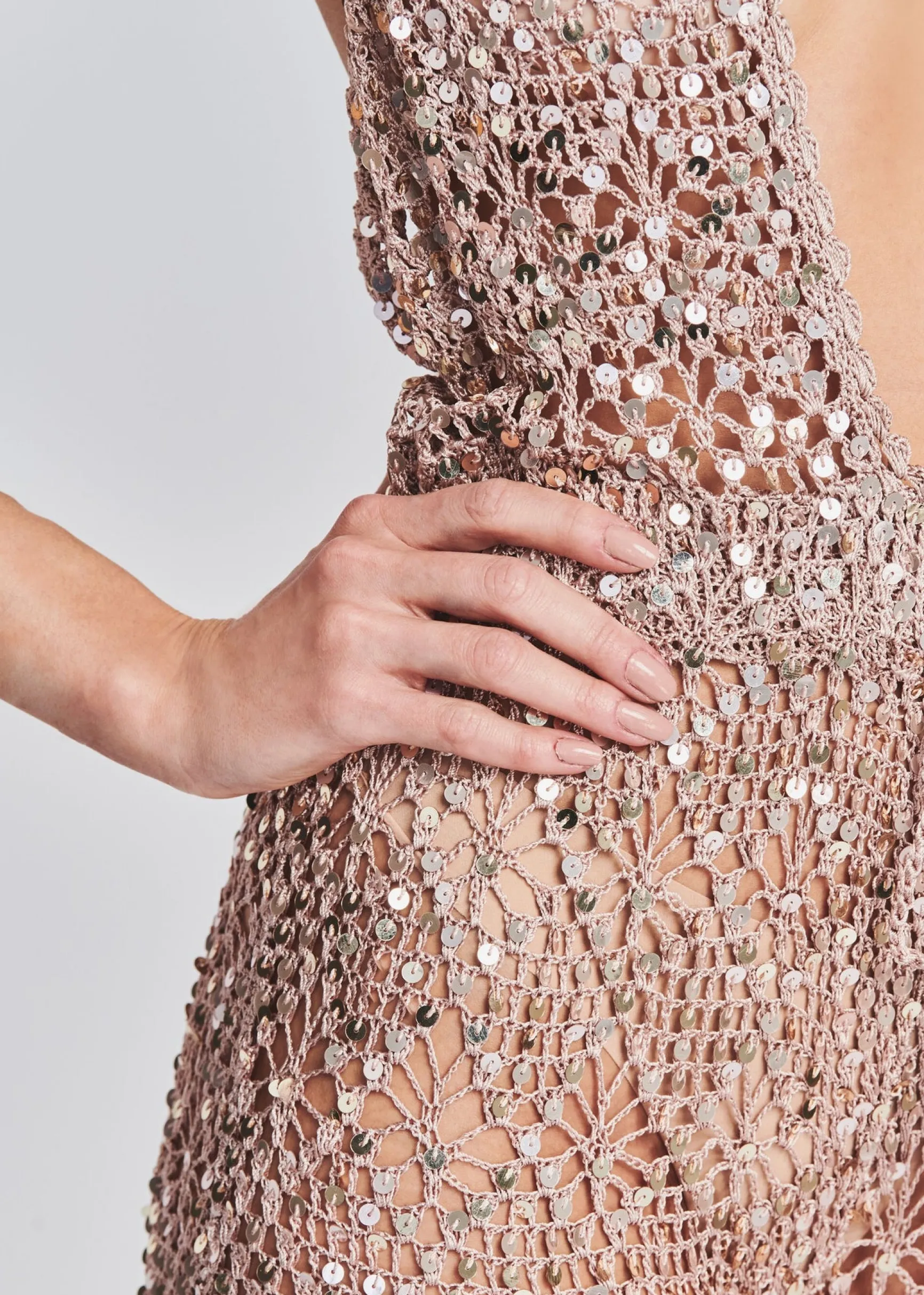 tosca_sequin_crochet_jump_1-7.webp Jumpsuits*Retrofete Tosca Sequin Crochet Jumpsuit Rose Gold