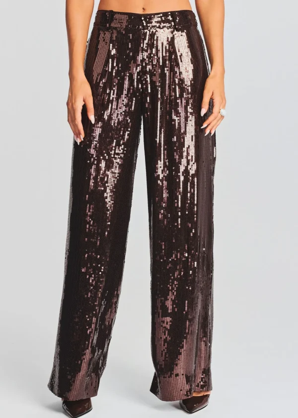 Bottoms*Retrofete Trinity Sequin Pant Dark Chocolate