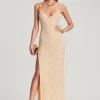 Guest Of*Retrofete Valencia Sequin Dress Sea Shell