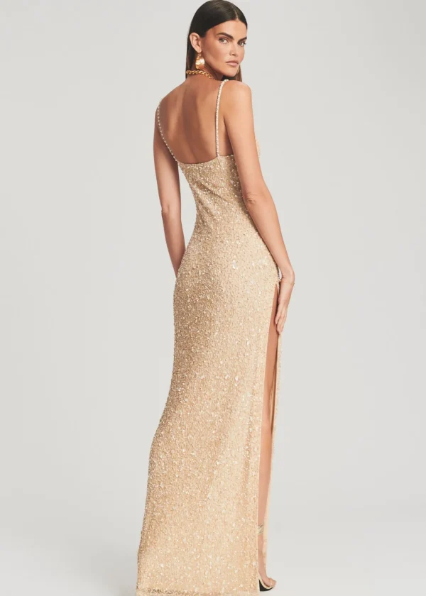 The Destination Bride*Retrofete Valencia Sequin Dress Sea Shell