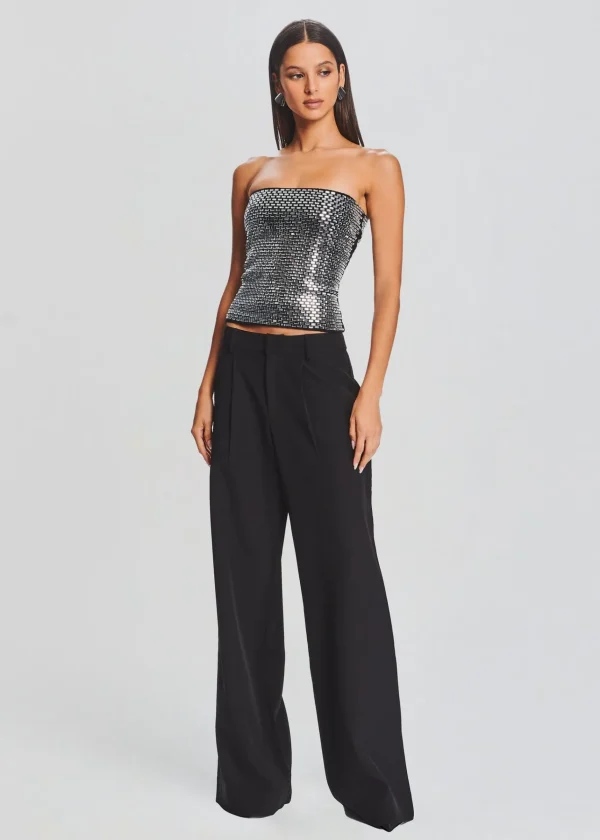 RETROFÊTE*Retrofete Valery Embellished Knit Top Black