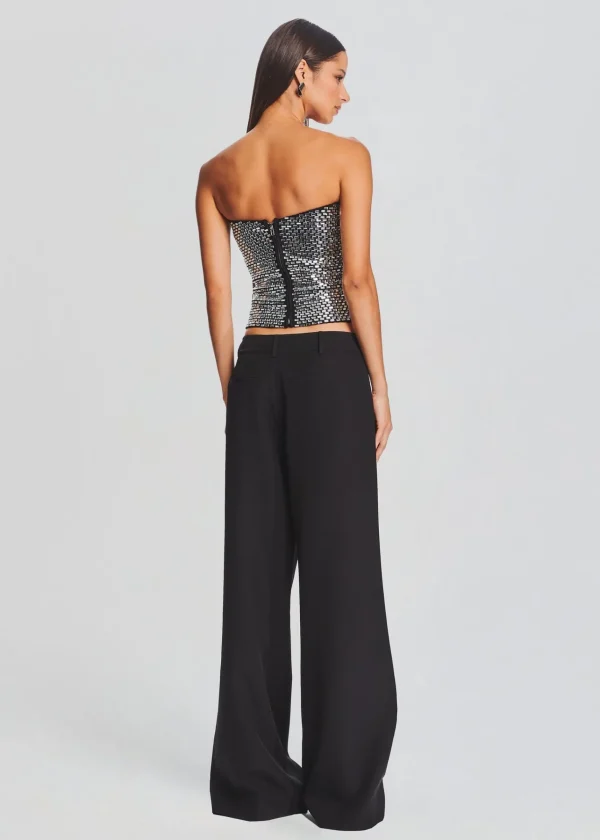 RETROFÊTE*Retrofete Valery Embellished Knit Top Black