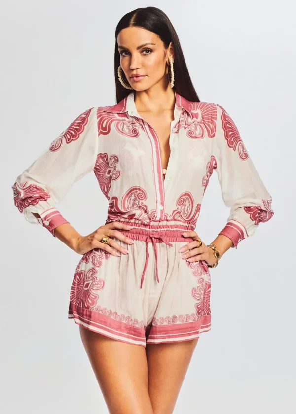 Swim*Retrofete Vanessa Buttoned Shirt Pink Flowers
