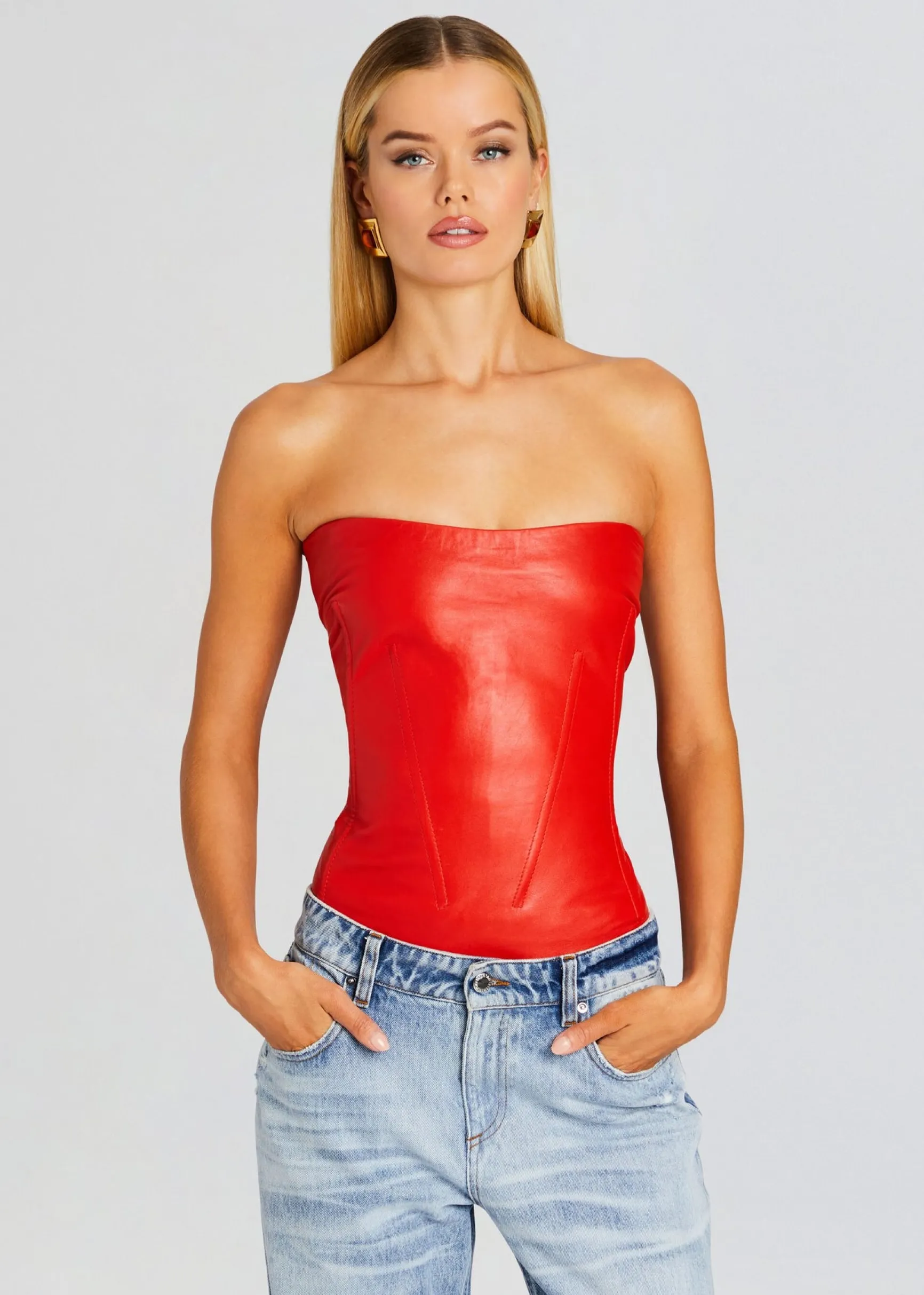 veda_leather_top_0.webp Exclusively Ours*Retrofete Veda Leather Top Fiery Red