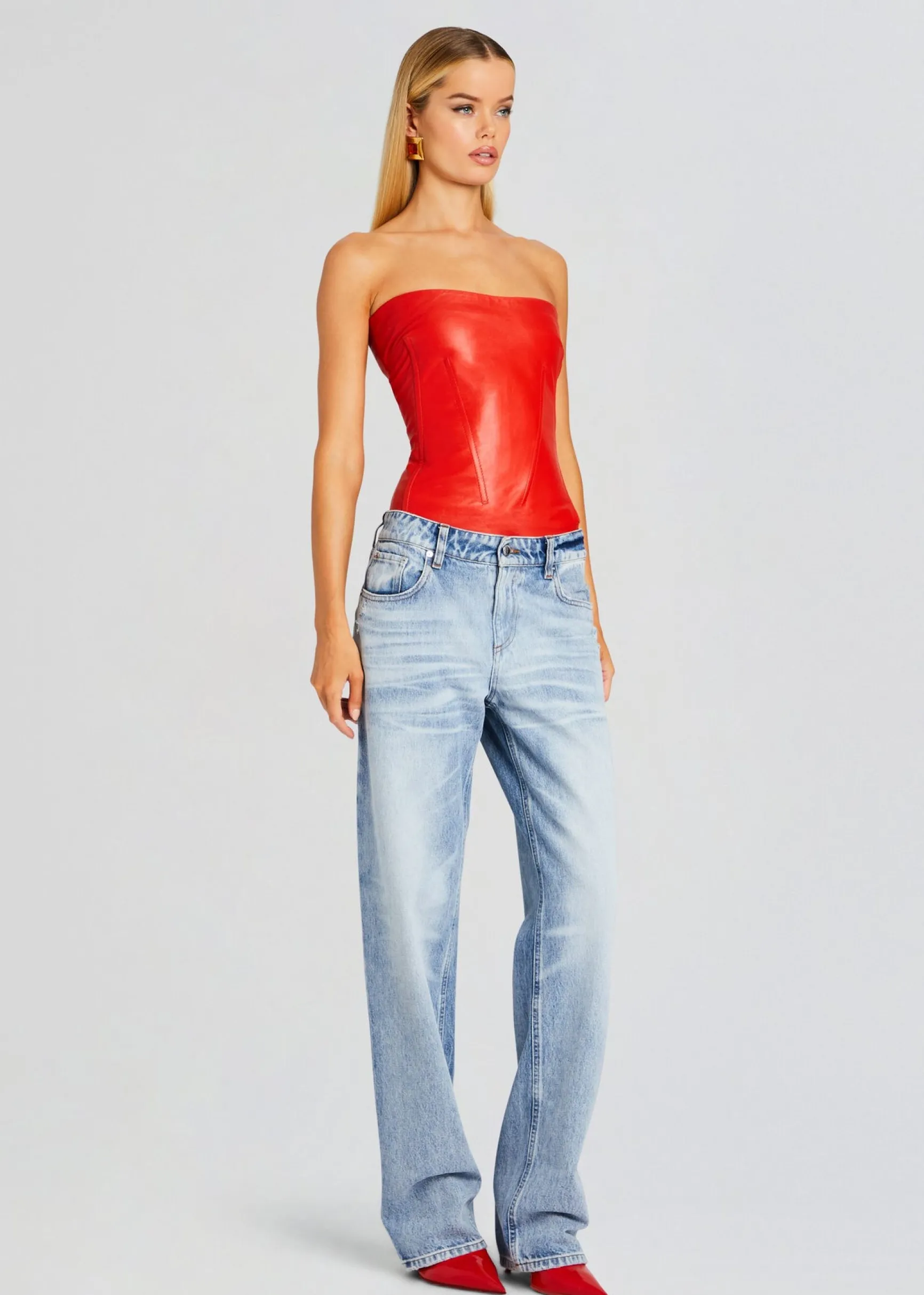 veda_leather_top_2.webp Exclusively Ours*Retrofete Veda Leather Top Fiery Red