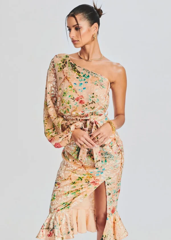 Honeymoon Looks*Retrofete Veena Long Dress Nude