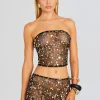 RETROFÊTE*Retrofete Venus Embellished Top Black/Gold