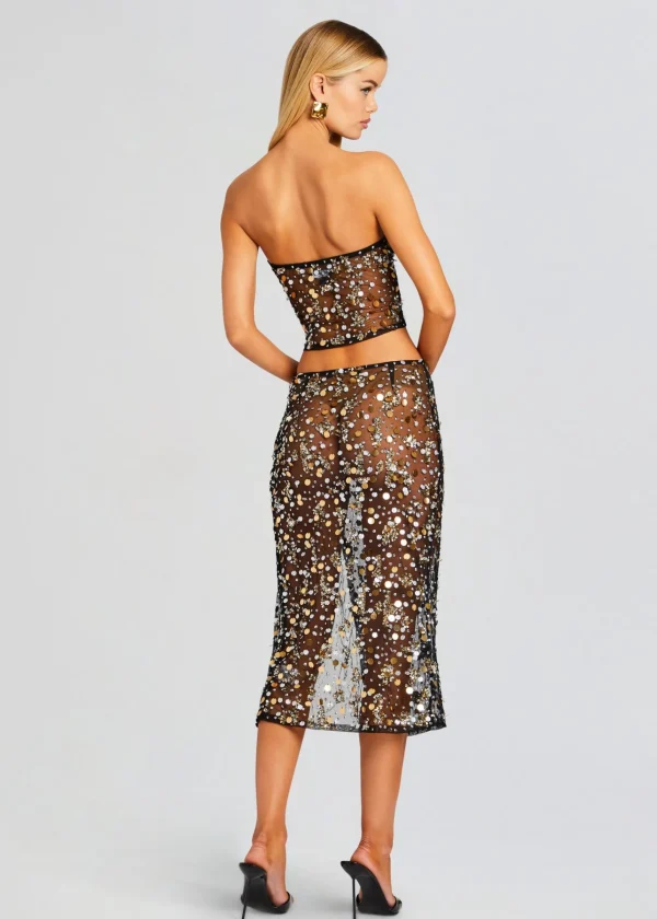 Resort '24*Retrofete Venus Embellished Top Black/Gold