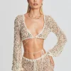 Bachelorette Party*Retrofete Vera Sequin Crochet Top Ivory Gold