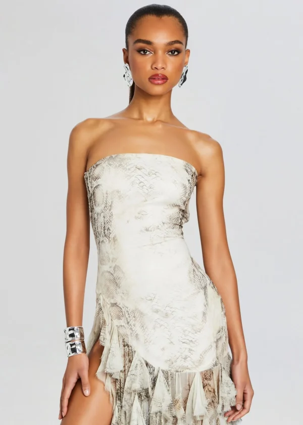 Guest Of*Retrofete Verena Silk Dress Vintage Snake
