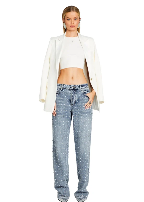 Subtle Shimmer*Retrofete Vero Embellished Denim Pant Tangier
