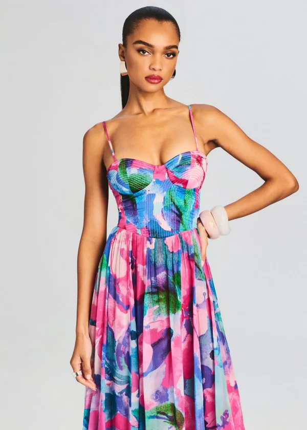 Trending*Retrofete Vesa Corset Long Dress Multicolor