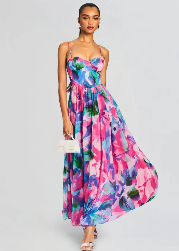 Tropical Hues*Retrofete Vesa Corset Long Dress Multicolor