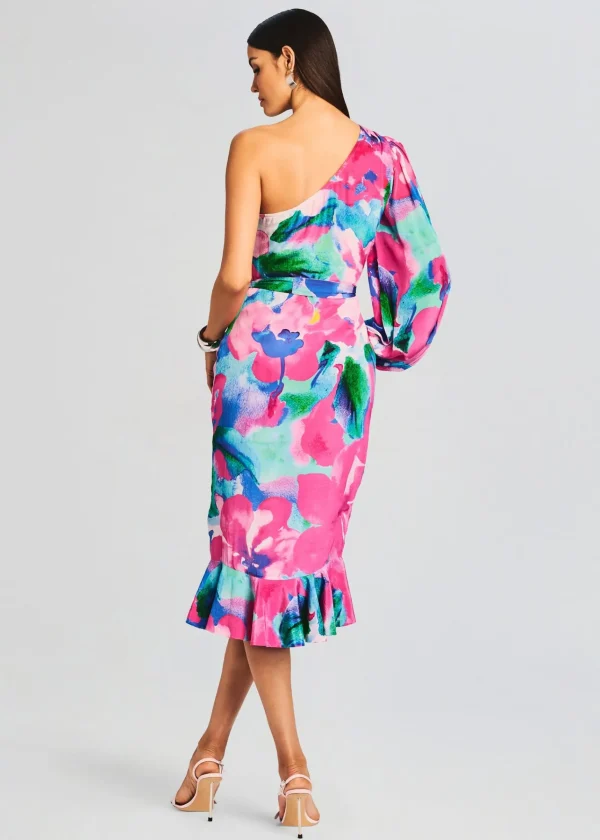 Resort '24*Retrofete Vesa One Shoulder Midi Dress Multicolor