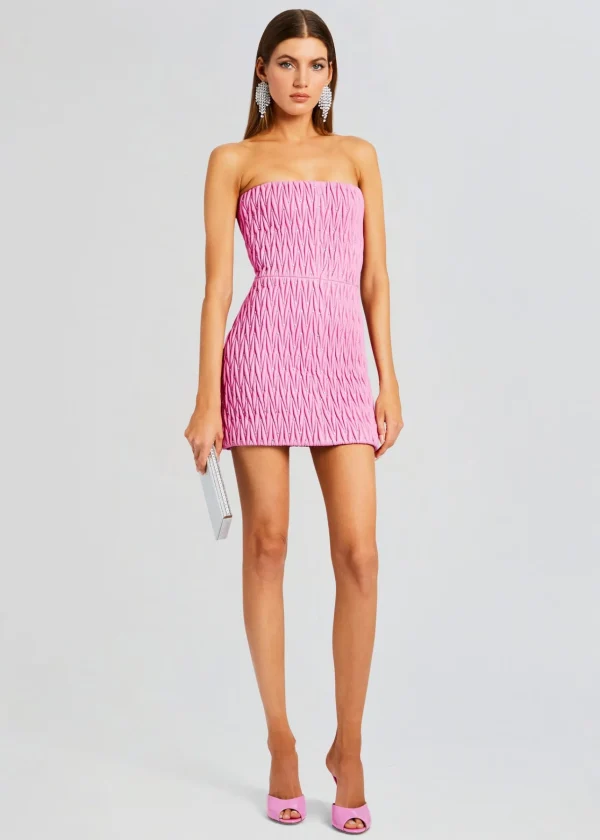 RETROFÊTE*Retrofete Vianne Embellished Leather Dress Begonia Pink