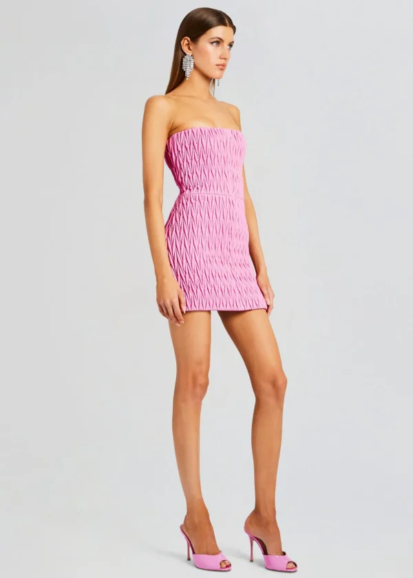 Night Out*Retrofete Vianne Embellished Leather Dress Begonia Pink