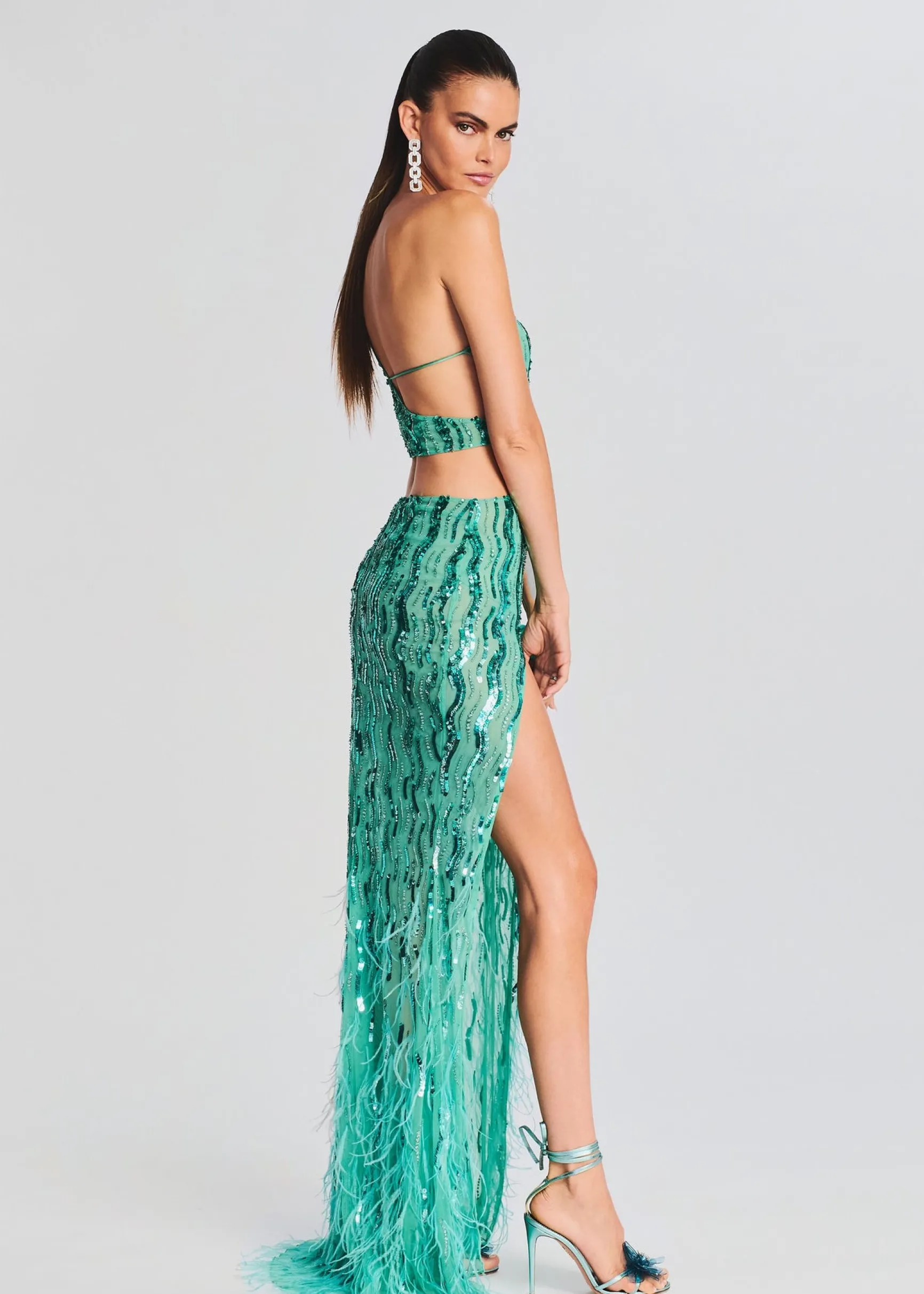 vice_sequin_feather_dress_2.webp Bridal Party*Retrofete Vice Sequin Feather Dress Sea Foam