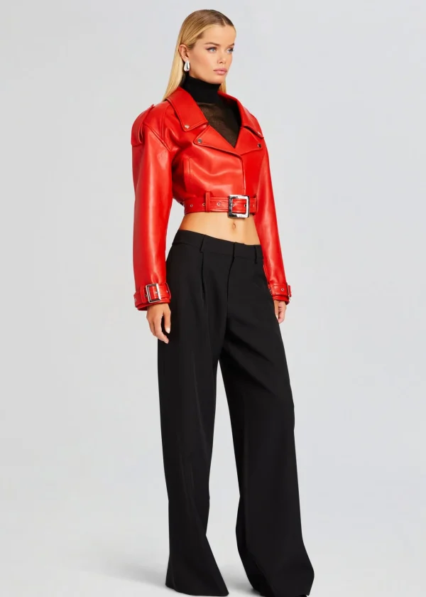 Exclusively Ours*Retrofete Victoria Leather Jacket Fiery Red