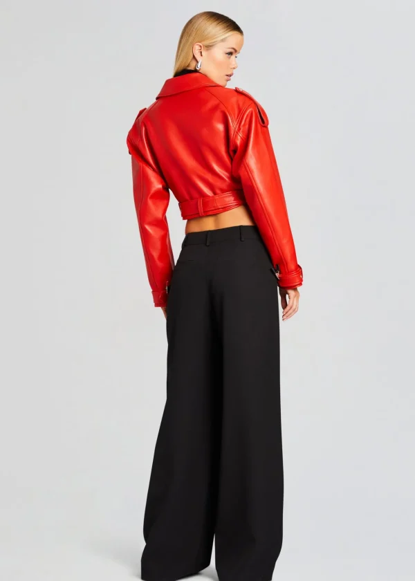 Outerwear*Retrofete Victoria Leather Jacket Fiery Red