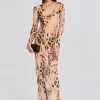 Guest Of*Retrofete Vienna Silk Dress Vintage Cheetah