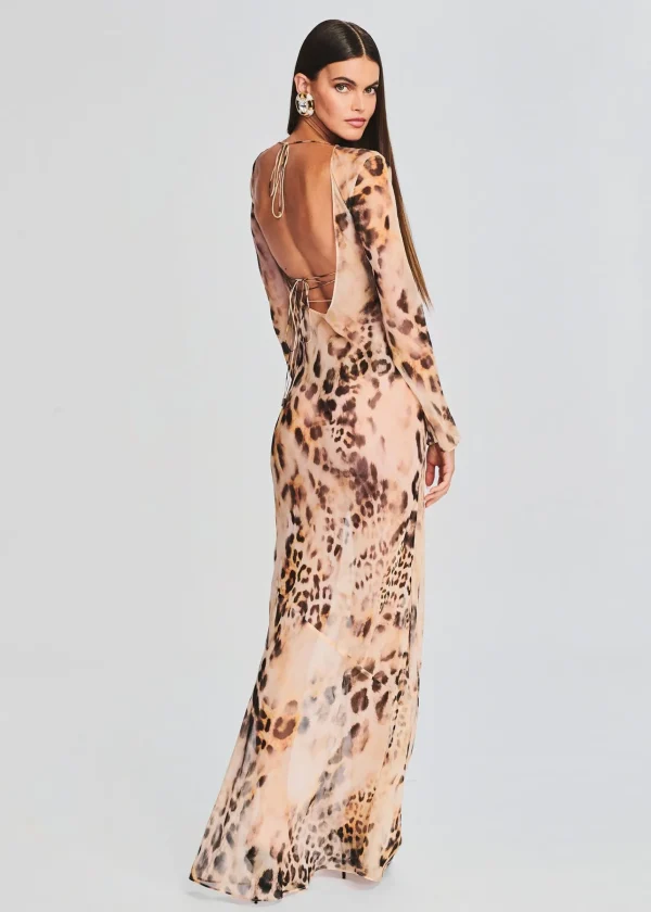 Guest Of*Retrofete Vienna Silk Dress Vintage Cheetah