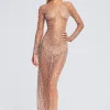 Bridal Shower*Retrofete Vinci Sequin Dress Silver/Nude