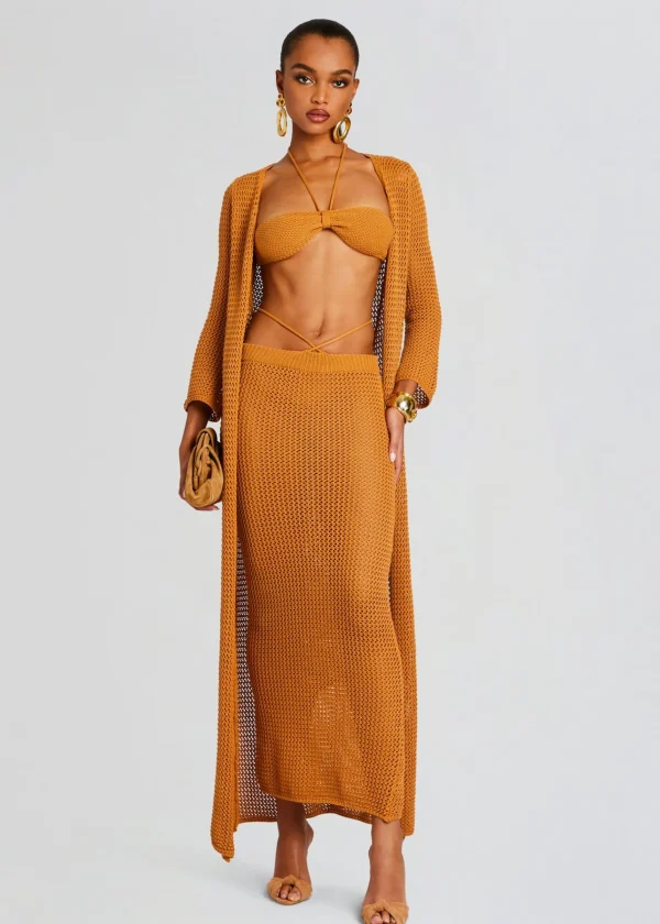 Resort '24*Retrofete Viola Long Cover Up Tobacco