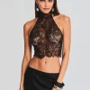 RETROFÊTE*Retrofete Violet Lace Top Black