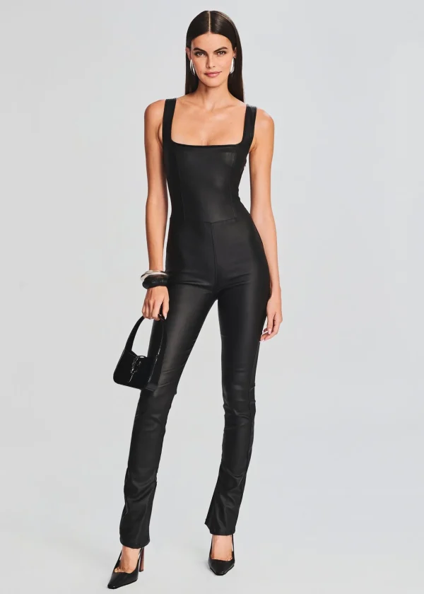 Jumpsuits*Retrofete Viper Coated Denim Catsuit Coated Black