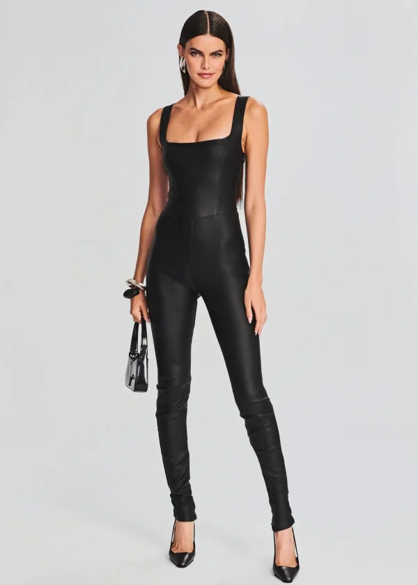 Jumpsuits*Retrofete Viper Coated Denim Catsuit Coated Black