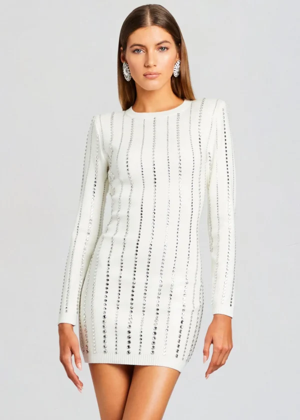 Dresses*Retrofete Virginia Embellished Knit Dress White