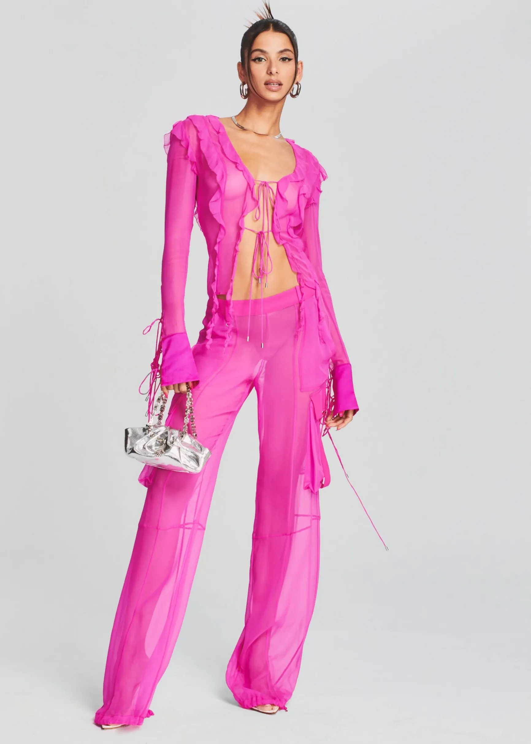 viviane_silk_chiffon_pant_0.webp Sheer Bliss*Retrofete Viviane Silk Chiffon Pant Neon Pink