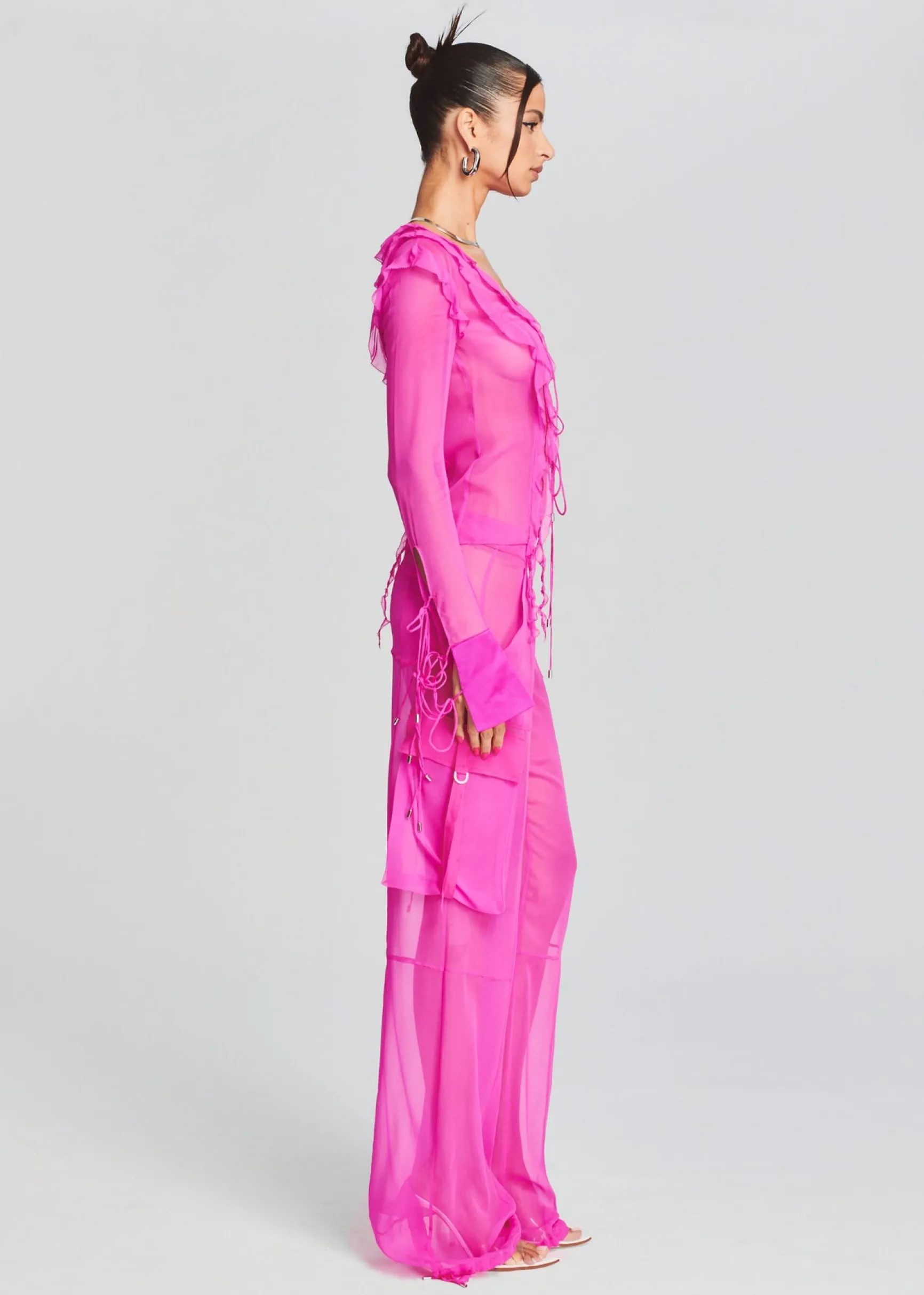 viviane_silk_chiffon_pant_2.webp Sheer Bliss*Retrofete Viviane Silk Chiffon Pant Neon Pink