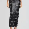 RETROFÊTE*Retrofete Whitley Embellished Leather Skirt Black