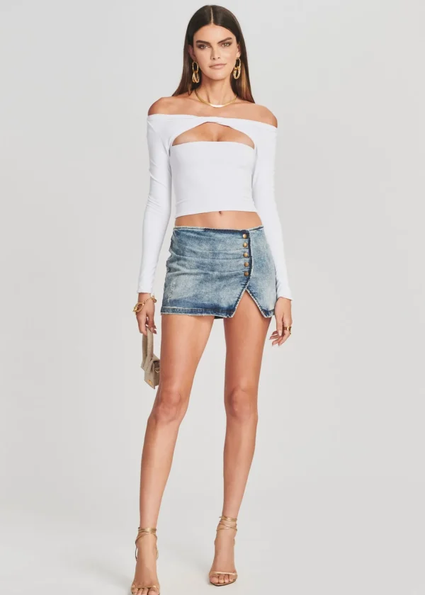 Final Sale*Retrofete Willa Low Rise Skirt Light Rip Tide