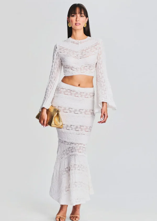 Sheer Bliss*Retrofete Yam Top White Sa Punta