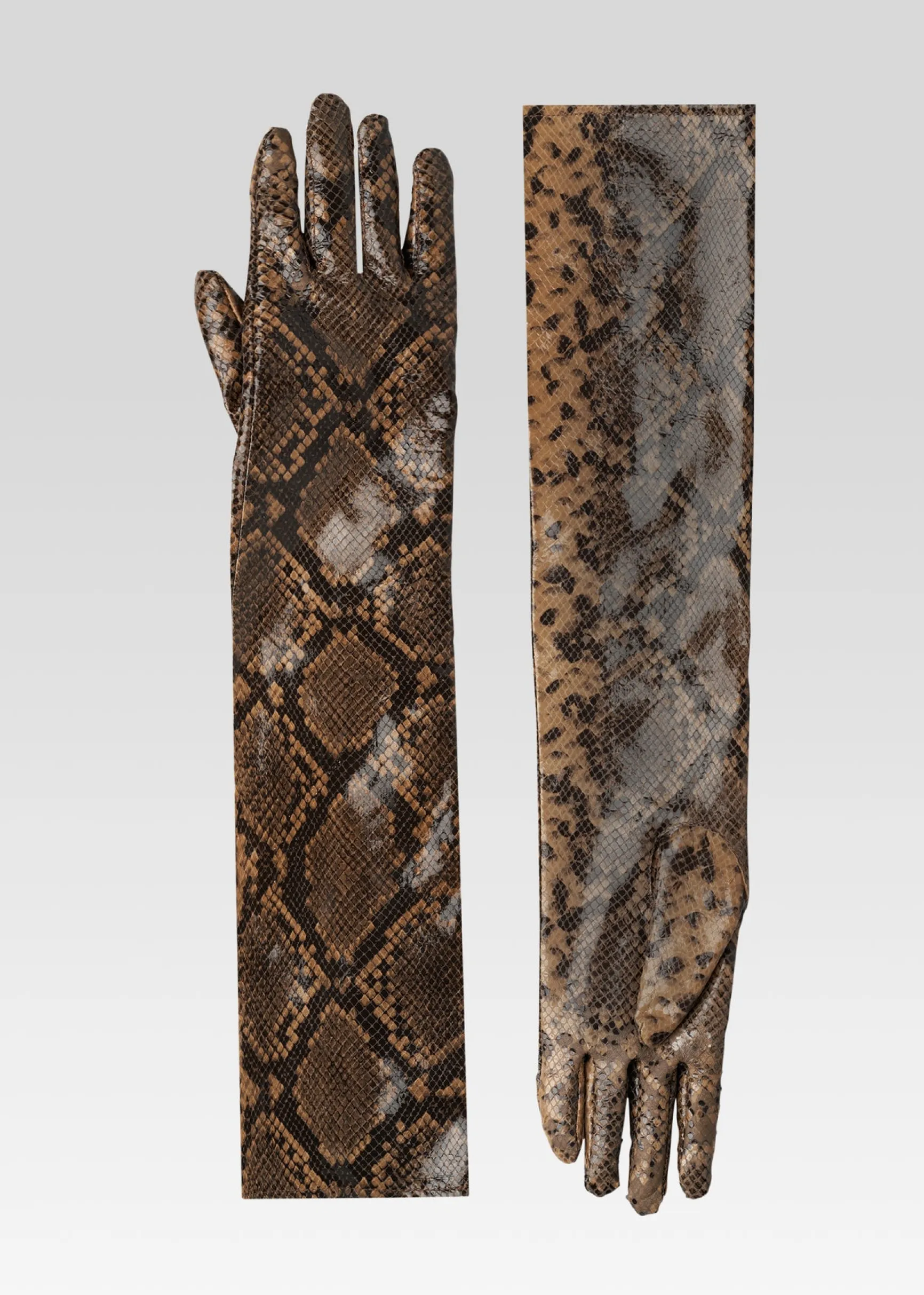 yani_leather_gloves_0-1.webp Accessories*Retrofete Yani Leather Gloves Tannin Snake