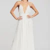 Bachelorette Party*Retrofete Zadie Embellished Silk Chiffon Dress White