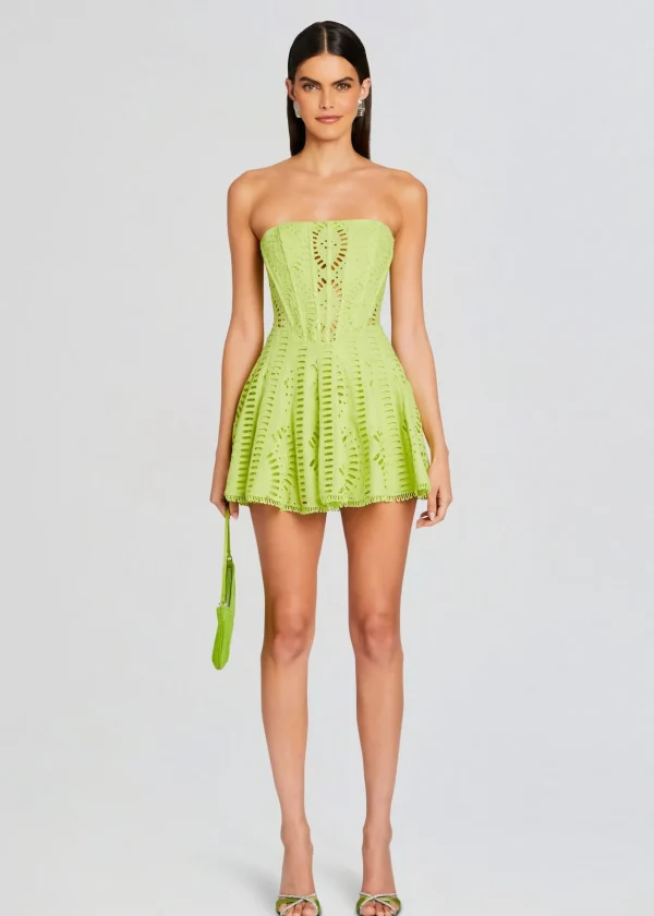 Mini*Retrofete Zannick Short Dress Lime Punch