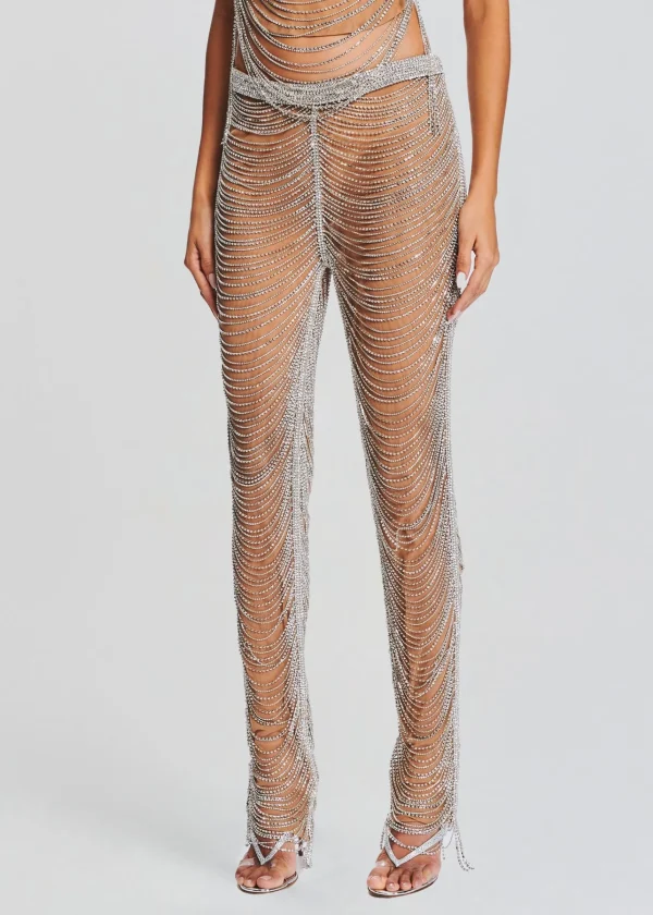RETROFÊTE*Retrofete Zoe Embellished Pant Tannin/Silver