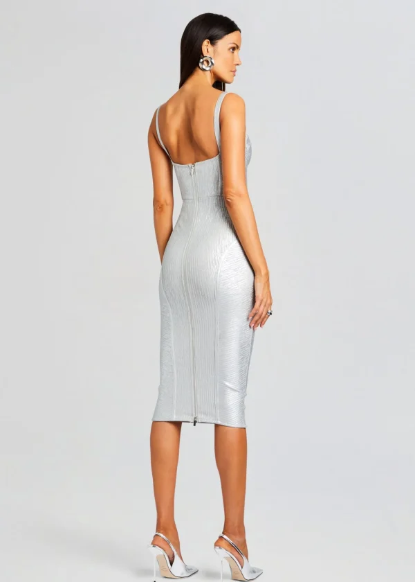 Dresses*Retrofete Zora Coated Knit Dress Coated Silver